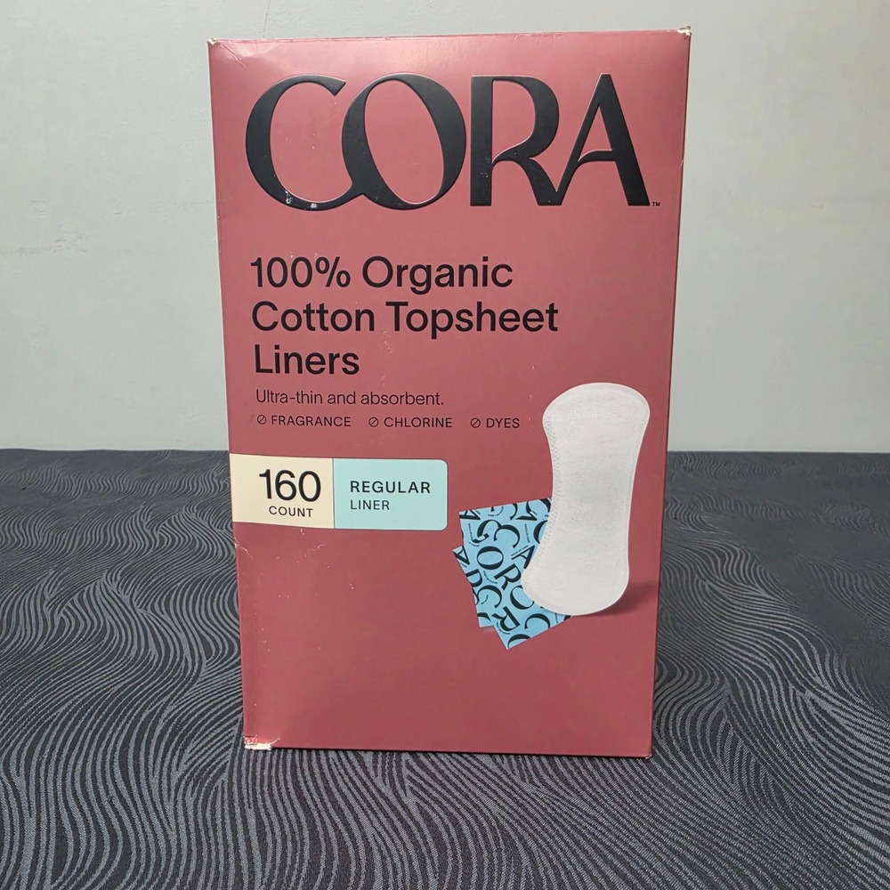 Cora Panty Liners Womens 160 Count Pink Organic Cotton Regular Topsheet 1665377